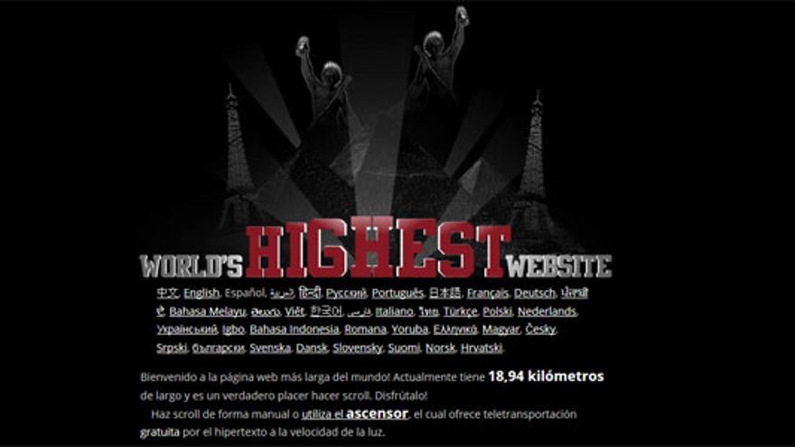Imagen de la web más larga del mundo. La página web más larga del mundo – un experimento con CSS (worlds-highest-website.com)